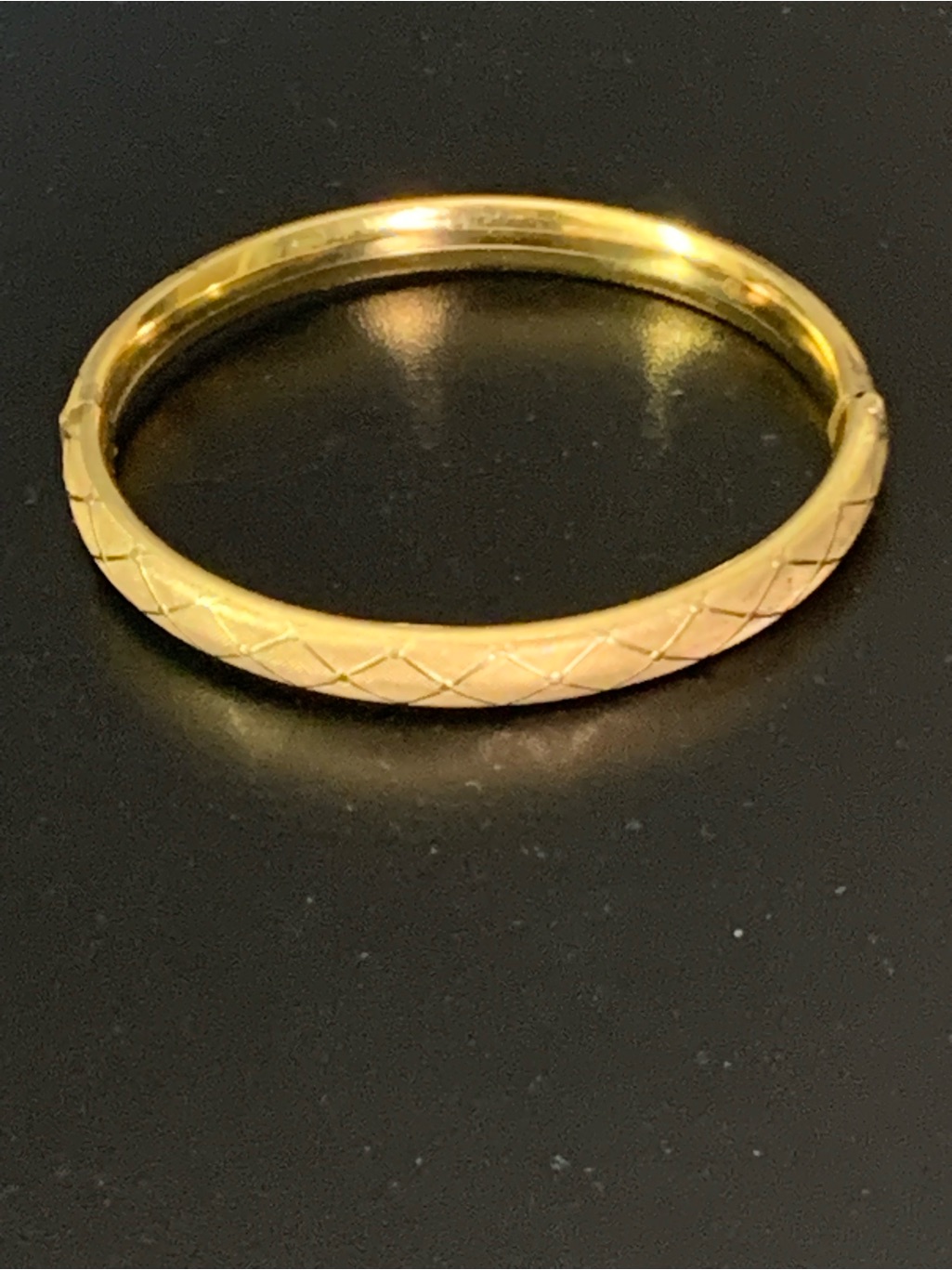 Vintage Amerikaner Sp Gold Filled Hinged Bangle Bracelet - Size 7 1/4 ~ 17g